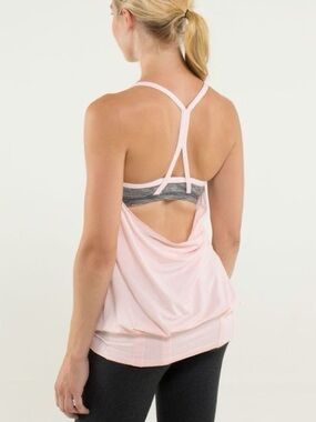 Lululemon C.Y.B. (Cover Your Bum) Tank - Light Pink/Grey